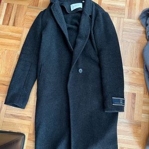 Aritzia Babaton Stedman Unlined Wool Coat Heather charcoal grey size small